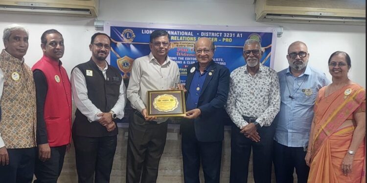 એડિટર ડે નિમિત્તે સ્નેહલ મહેતા સહિત અન્ય તંત્રીઓનું લાયન્સ ઇન્ટરનેશનલ દ્વારા સન્માન